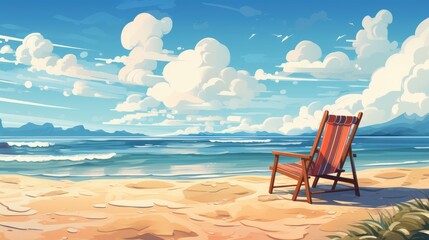 Coastal Beauty Illustration of Summer Beach Background