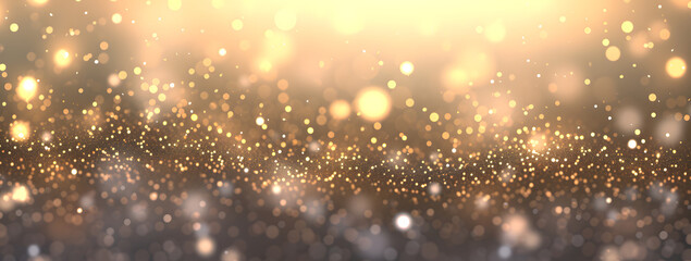 Fototapeta na wymiar a golden sparkle with gold lights and glitter stars 