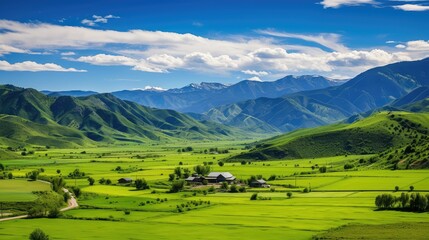 Obraz premium landscape farm mountain