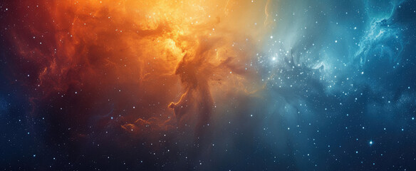 Beautiful Outer Space background for Web Banner, Wallpaper Illustration. Cosmic Space with nebula,...