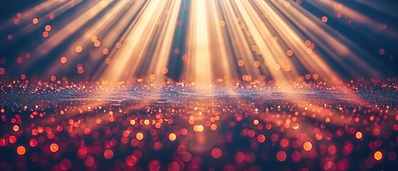 Magical Sparkle and Bokeh on Gold Background, Perfect for Christmas, Holiday Celebrations, and Festive Decorations