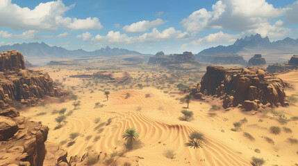 Naklejka premium Velkry desert and sand dunes, cliffs