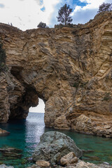 Fototapeta na wymiar Blue Grotto, TÃ¼rkiye, rock and sea, lagoon in the Mediterranean sea