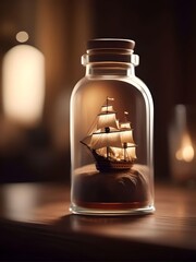 Obraz na płótnie Canvas Ship in a bottle