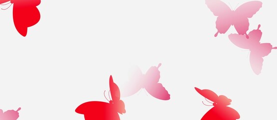 pink butterflies abstract with white background illustration