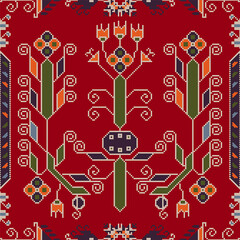 Fototapeta na wymiar Traditional Bulgarian embroidery vector pattern