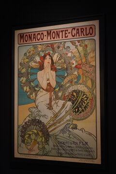 Plakat von Alfons Mucha im Br&ouml;han-Museum in Berlin am 13.02.2024