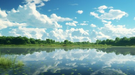 A reflection of clouds in a still pond, symbolizing the clarity that can come from quiet reflection.