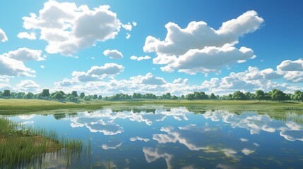 A reflection of clouds in a still pond, symbolizing the clarity that can come from quiet reflection.