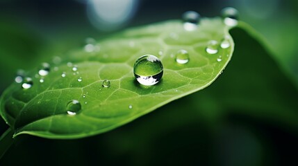 A single raindrop on a leaf, symbolizing the impact of small moments on mental well-being.