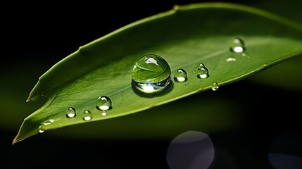 A single raindrop on a leaf, symbolizing the impact of small moments on mental well-being.