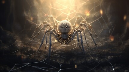 A spider weaving its delicate web, showcasing the intricate nature of thoughts and emotions.