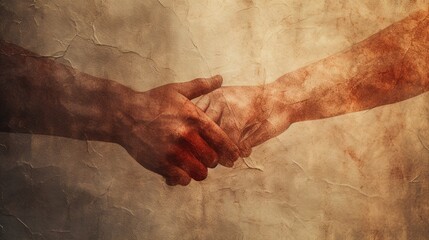 Shadows of hands reaching towards each other on a textured surface, symbolizing the power of connection.