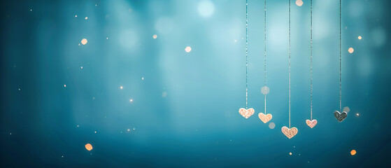 Romantic Valentines Day Background with Heart Shapes, Soft Bokeh, and Light Reflections Creating a Mood of Love and Celebration