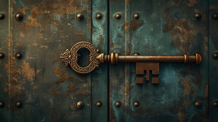 a key on a door