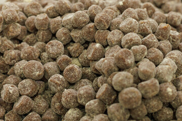 Closeup view of chocolate candy.