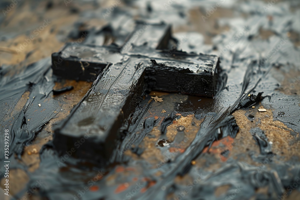 Poster capture the essence of ash wednesday with a visual representation showcasing the christian cross and