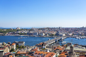 Fototapeta na wymiar Aerial view of Istanbul from the famous Galata Towe