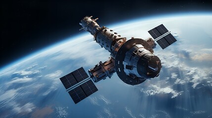 Orbital Odyssey: Space Station Circling the Blue Planet