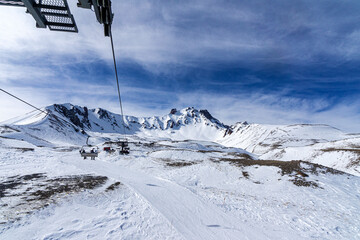 Scenic views from Erciyes mountain which is a resort area for skiing and other winter sports,...