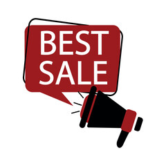 Flat best sale megaphone for promotion design. Speech bubble icon symbol. Vector illustration.