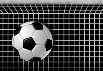 Balón,  fútbol, portería, red, deporte, fondo negro, aislado, ilustración