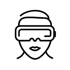 Augmented and virtual reality, Metaverse line icon, VR, Virtual reality, Game, Futuristic Cyber and metaverse, Generative AI