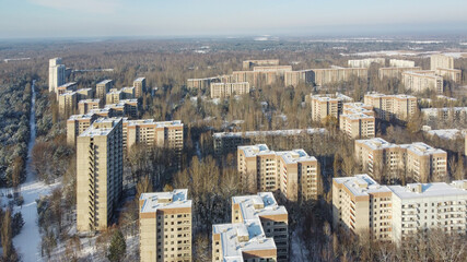 Abandoned city in Chernobyl exclusion zone.