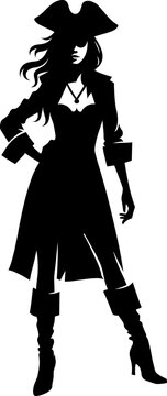 Female pirate silhouette vector