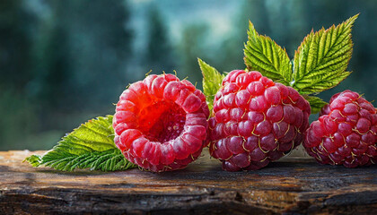 Banner, berries with empty space to text, close up and selective focus