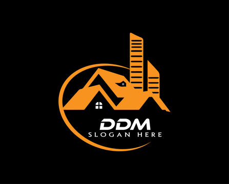 DDM logo. DDM modern creative and initial letter logo design vector bundle. It will be suitable for which company or brand name start those initial.it is simple vector design. real estate DDM logo