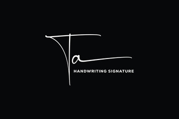TA initials Handwriting signature logo. TA Hand drawn Calligraphy lettering Vector. TA letter real estate, beauty, photography letter logo design.