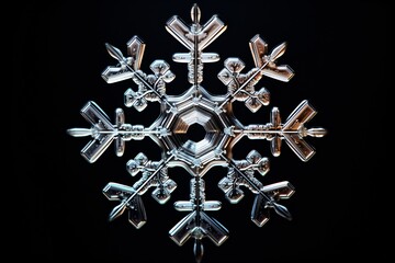 a close up of a snowflake