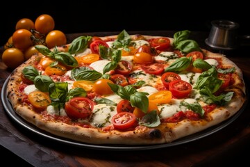 fort lauderdalearea pizza pie with mozzarella and tomatoes