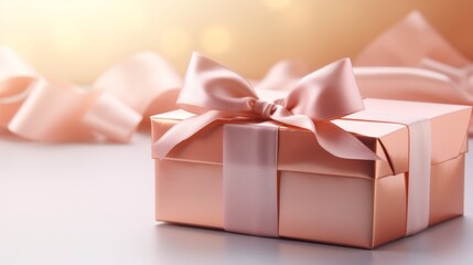 An elegant minimalistic background, featuring gentle gradients, showcasing a stylish gift box