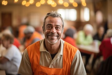 Fototapeta premium Portrait of a smiling male volunteer at community center