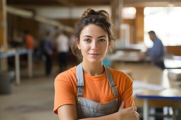 Portrait of a young smiling volunteer at community center
