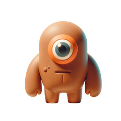 Cute Single-Eyed Orange Cartoon Character with a Quirky and Playful Design