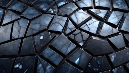 geometric pattern obsidian surface, polished
