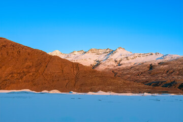 Fototapeta na wymiar Heinabergslón Glacial Lagoon at Heinabergsjökull Glacier, Iceland