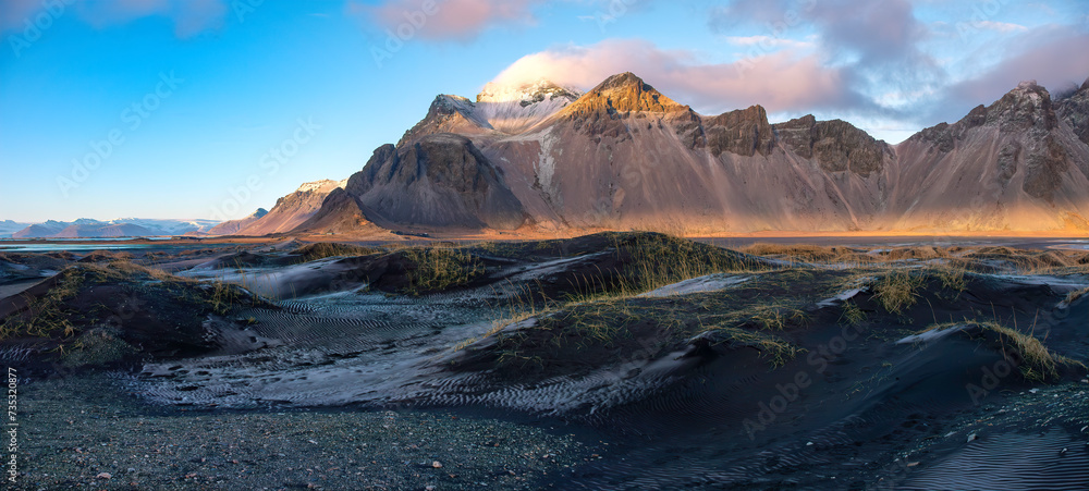 Sticker mount vestrahorn at stokksnes, iceland