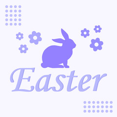 Obraz na płótnie Canvas Easter. Happy Easter. Vector illustration. Flat Simple. Silhouette. Rabbit silhouette. Easter eggs silhouette. Easter eggs. Silhouette of a flower.