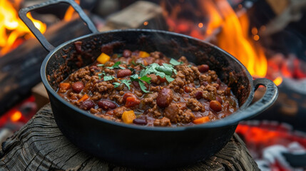 Made with a secret blend of es and slowcooked over an open fire our campfire chili is a musttry for any outdoor excursion.