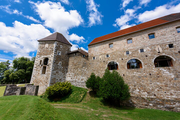 Fototapeta na wymiar Ljubljana, Slovenia - June 27, 2023: The castle of Ljubljana is the biggest one and the most-visited of the castles in Slovenia’s capital city. Ljubljana Castle (Slovene: Ljubljanski grad) 