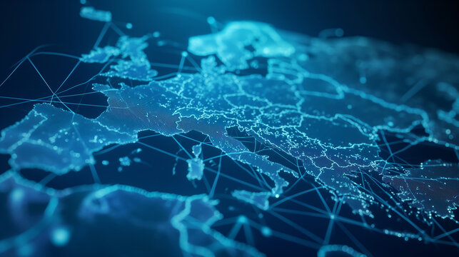Conexão de rede global em todo o mundo. imagem tonificada de renderização 3D