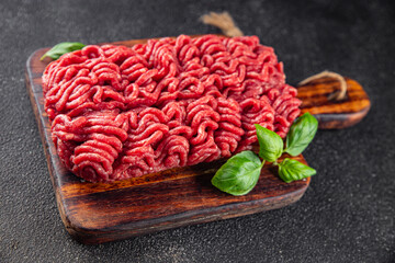 fresh minced meat beef tasty  eating cooking appetizer meal food snack on the table copy space food...