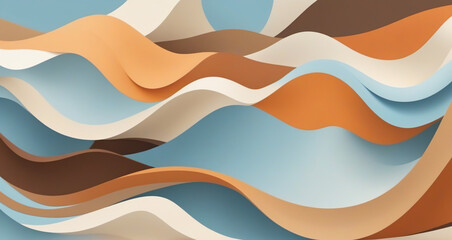Fototapeta premium Yellow Wave Lines Abstract Pattern 