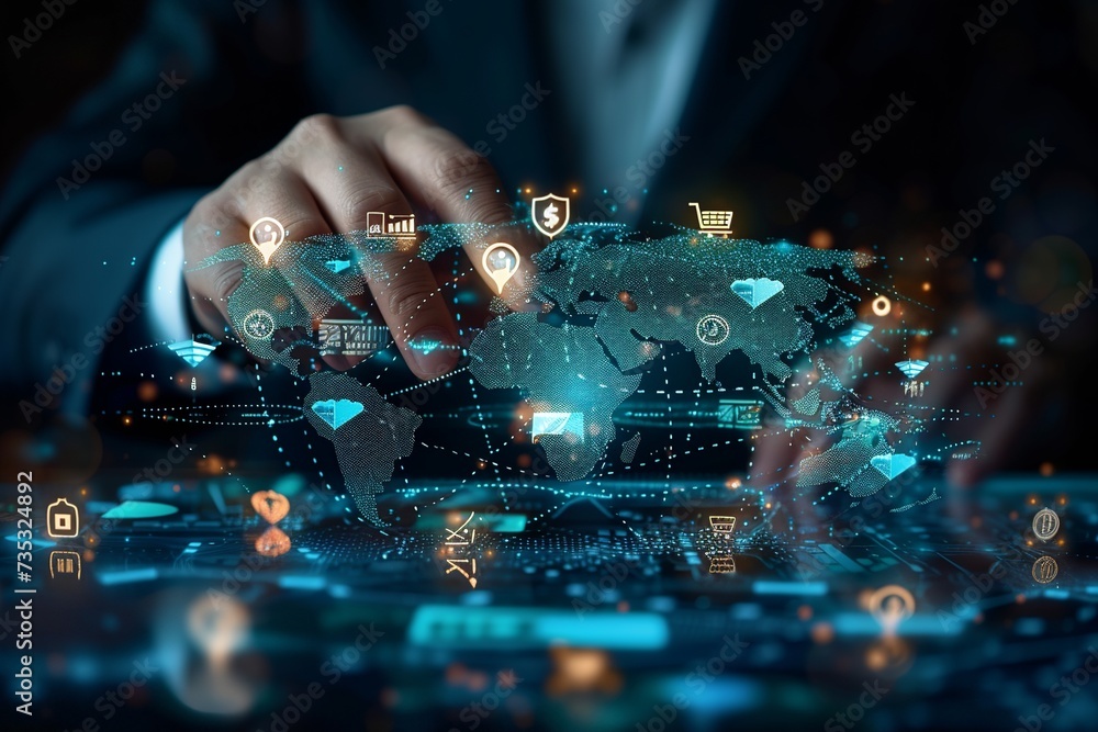 Poster engage with an image depicting the world of global currency exchange and money transfer, featuring a