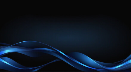 Naklejka premium Abstract Dark Black Background with Flowing Lines 