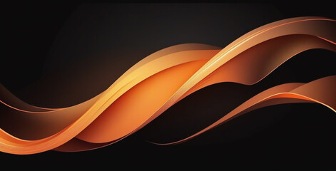 Fototapeta premium 3D Black Wave Pattern Abstract Background 